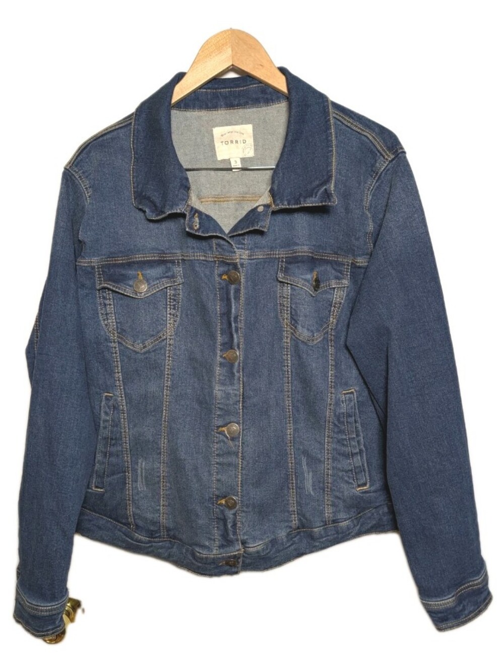 Torrid Denim Jean Jacket 3 Women Size 3X Classic Medium Wash Western